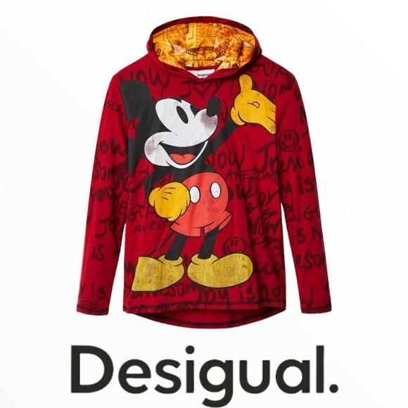 DESIGUAL | Red | Hooded Mickey Mouse T-shirt - Picture 1 of 8